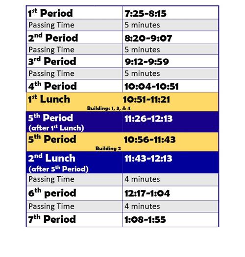 School Information Bell Schedule